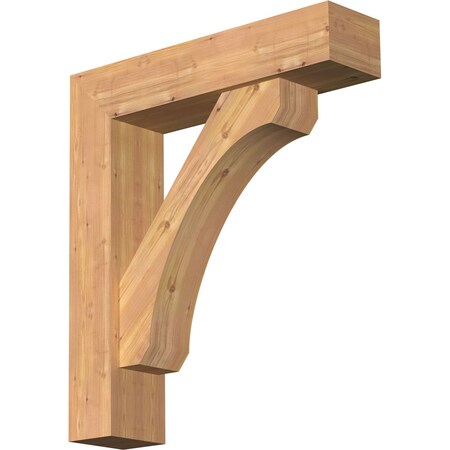 Ekena Millwork Legacy Block Smooth Bracket w/ Offset Brace, Western Red Cedar, 7 1/2"W x 32"D x 36"H BKT0806X32X36LEC05SWR